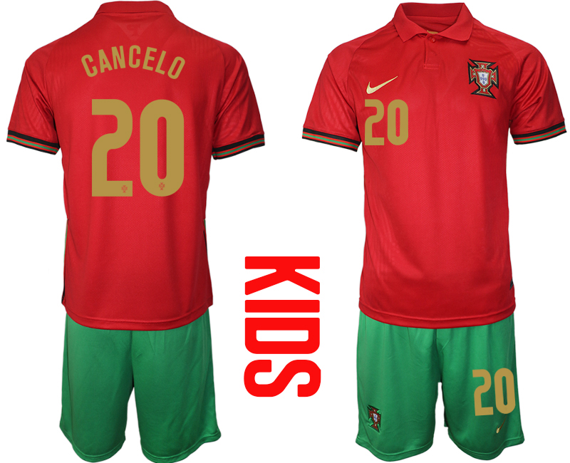 2021 European Cup Portugal home Youth #20 soccer jerseys->youth soccer jersey->Youth Jersey